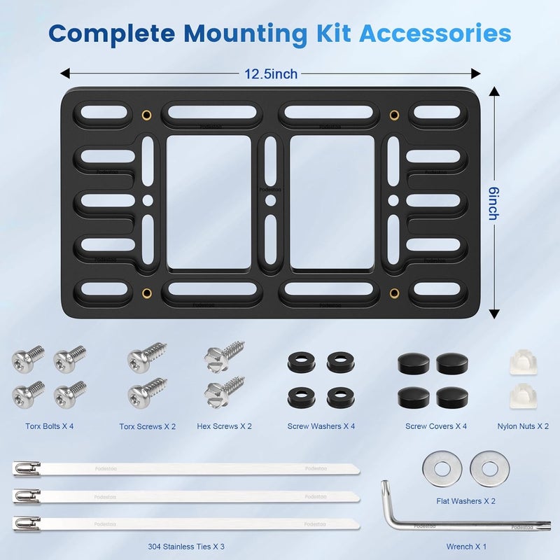 Podestaa Front License Plate Bracket Holder, 2 Drill License Plate Mount, Universal Bumper Car Tag Frame Mounting kit - Image 2